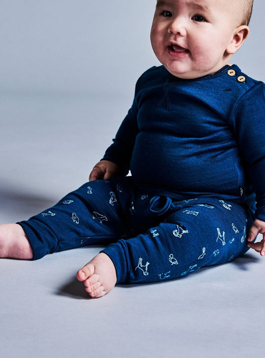 Merino Wool Baby Trouser - Printed