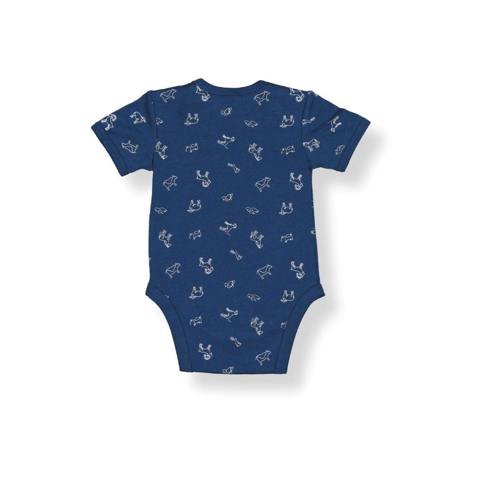 Merino Wool Baby Short-Sleeve Bodysuit - Printed