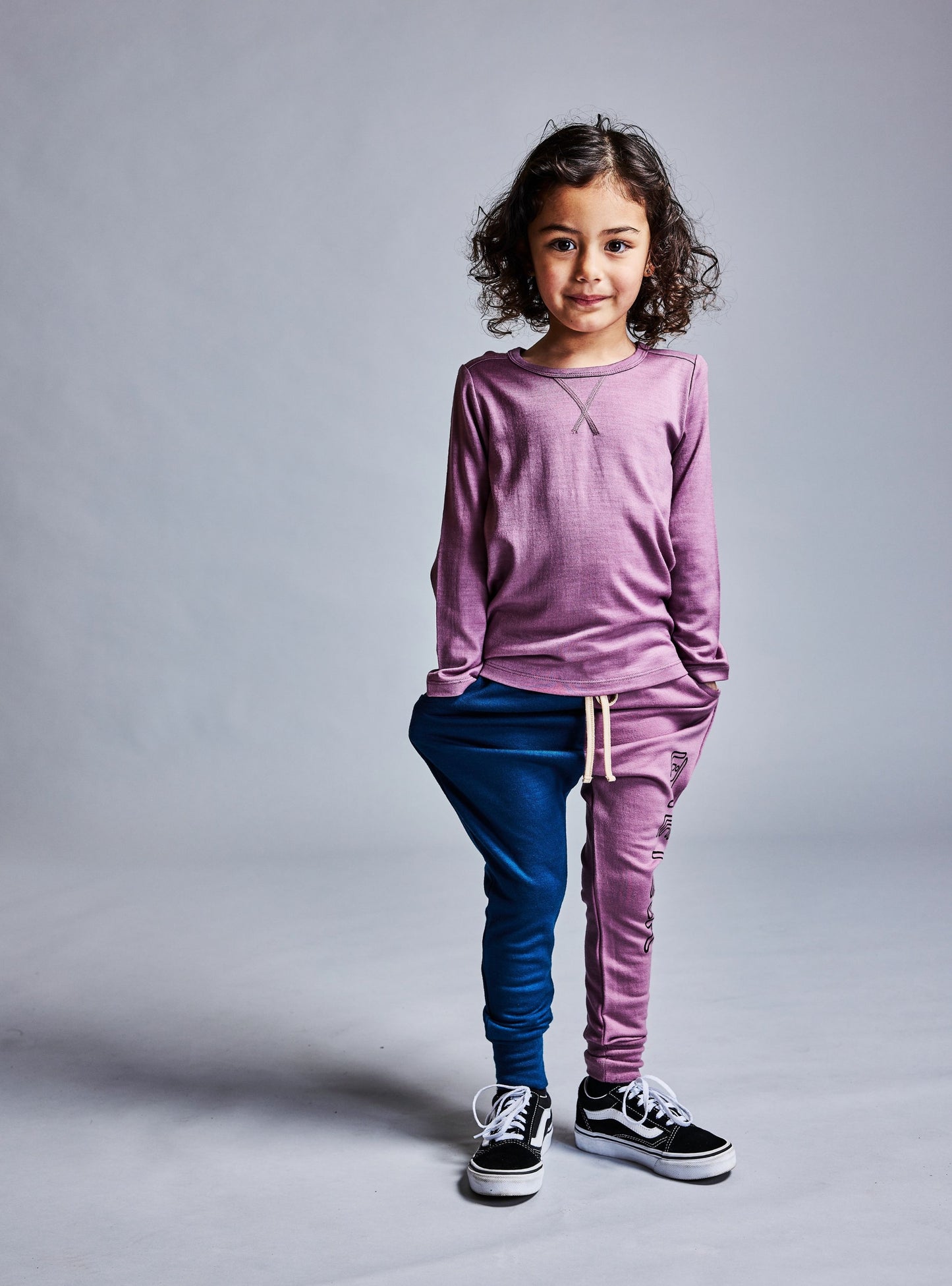 Little Flock of Horrors Merino Kids Long-sleeve Tee I Balsam Green