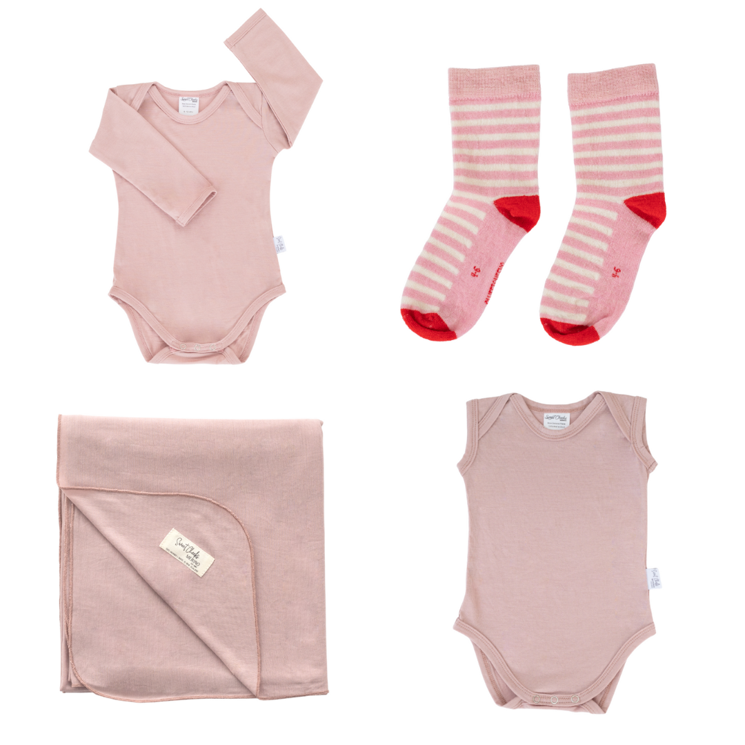 Sweet Cheeks Merino Baby Essentials Gift Pack | Blush