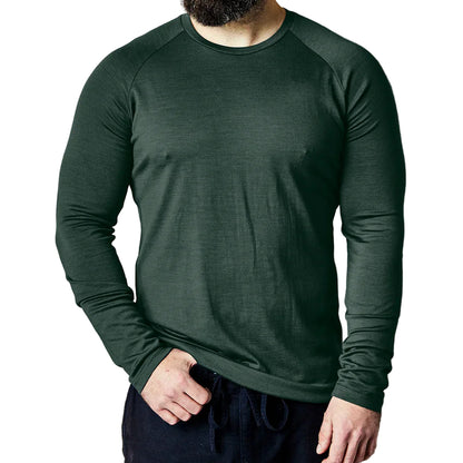 Men's Merino Long-sleeve Base Layer - Balsam Green