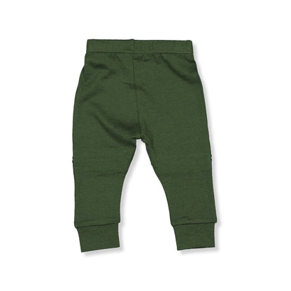 Merino Kids Slasher Leggings - Jade with Flower Print