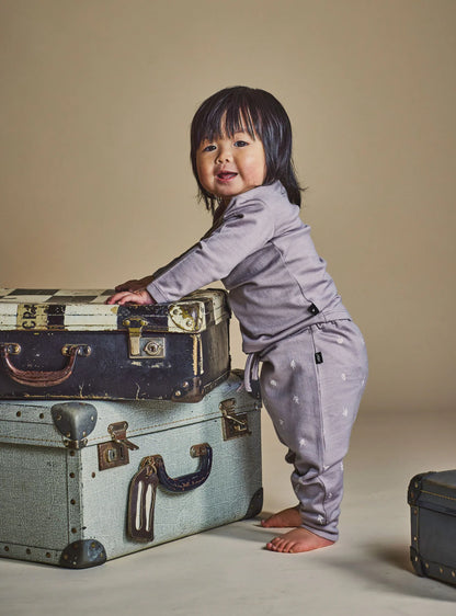 Merino Baby Trouser - Taupe with Nature Print