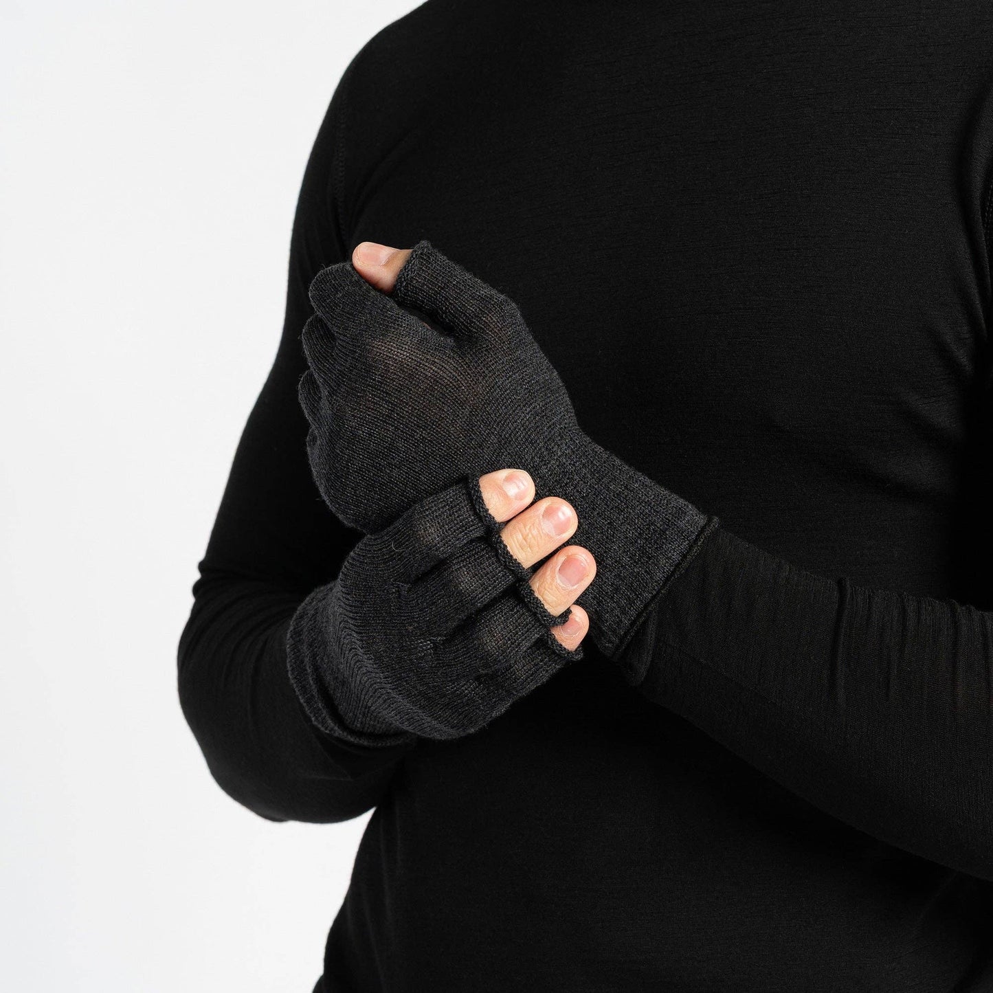 Merino Thermal Fingerless Liner Gloves Mens