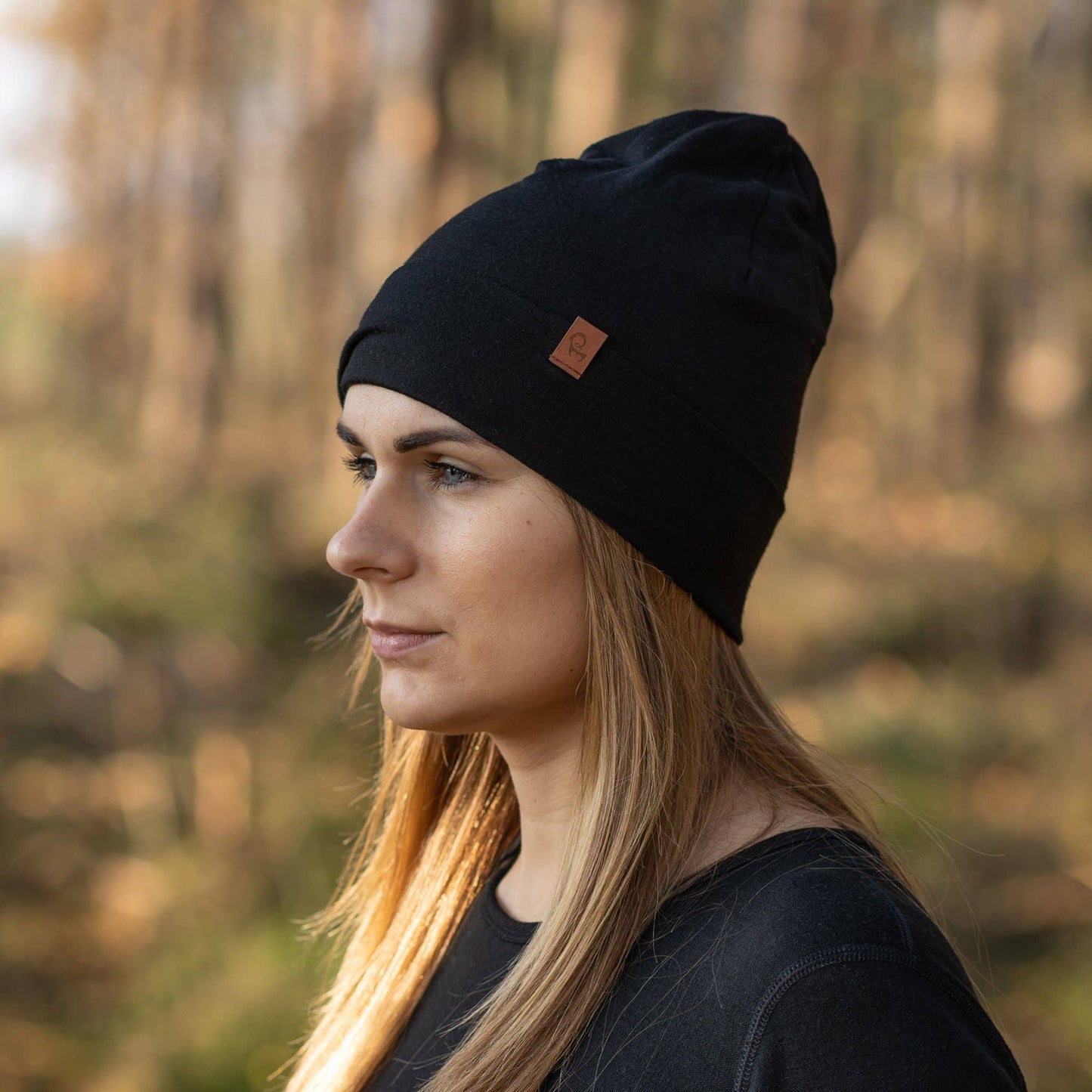 Women's Merino Beanie Hat Black