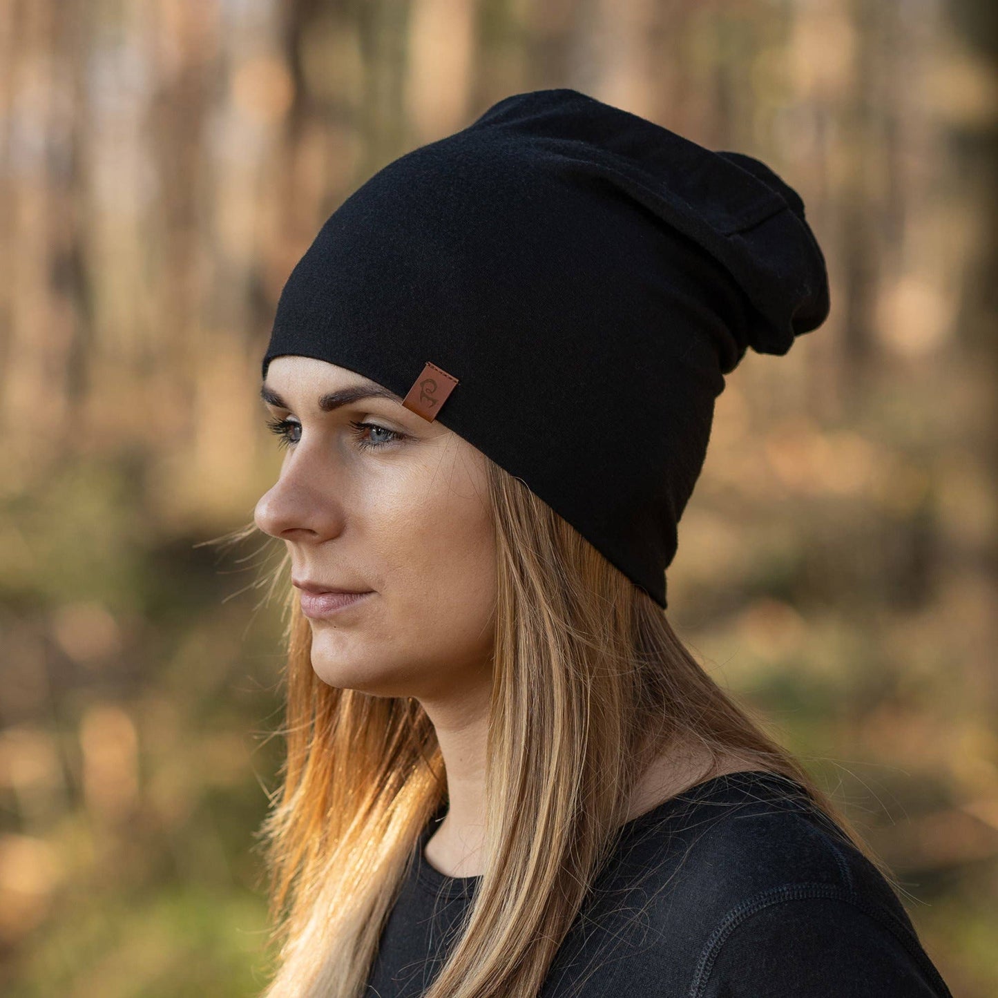 Women's Merino Beanie Hat Black