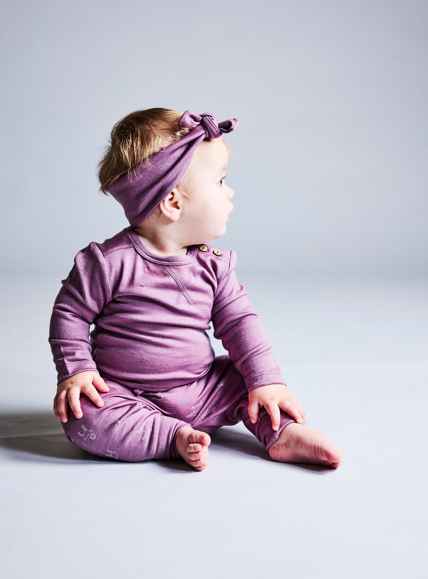 Little Flock of Horrors Merino Baby Headband I Mauve