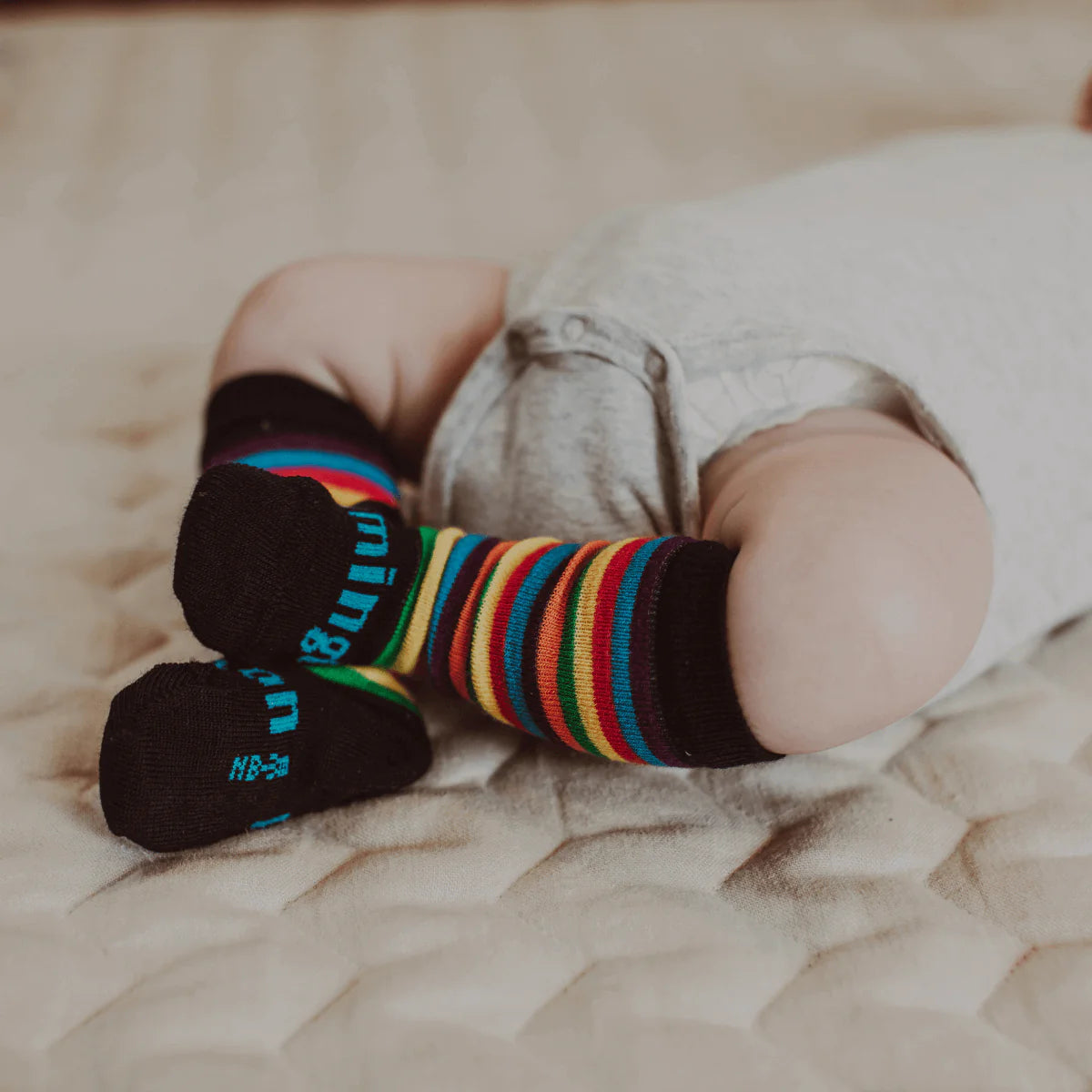 Merino Baby Knee-High Socks - Rainbow Pride Striped