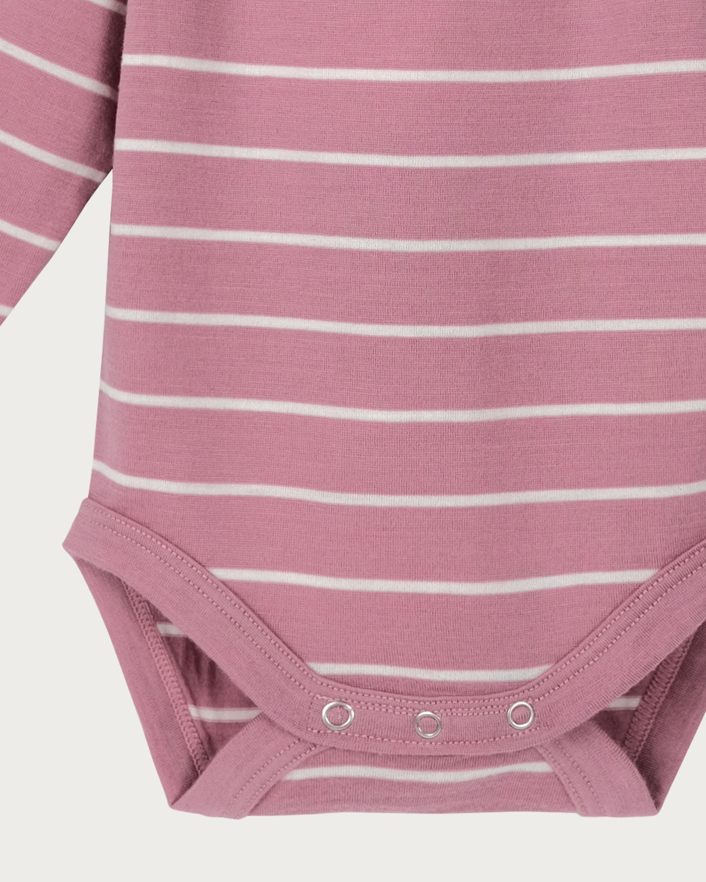 Babu Merino Baby Long-sleeve Bodysuit I Denim Stripe