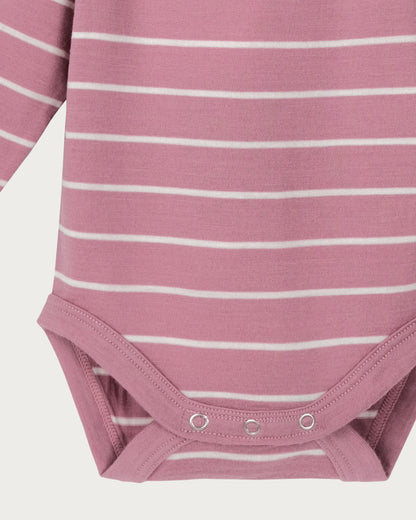 Merino Baby Long-sleeve Bodysuit I Denim Stripe