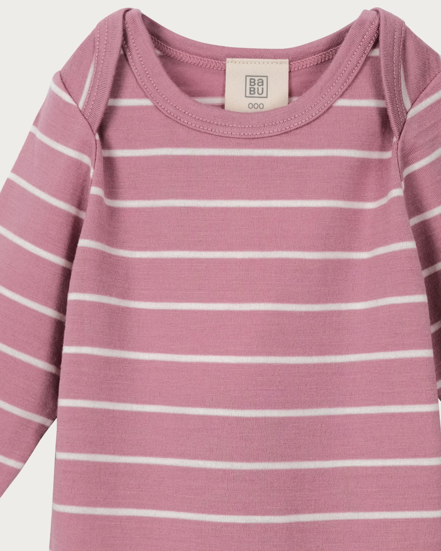 Babu Merino Baby Long-sleeve Bodysuit I Denim Stripe