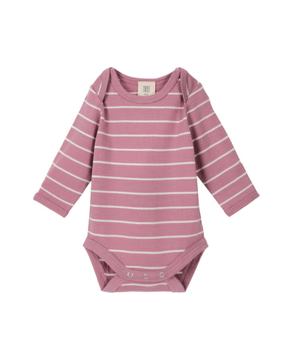 Merino Baby Long-sleeve Bodysuit I Denim Stripe