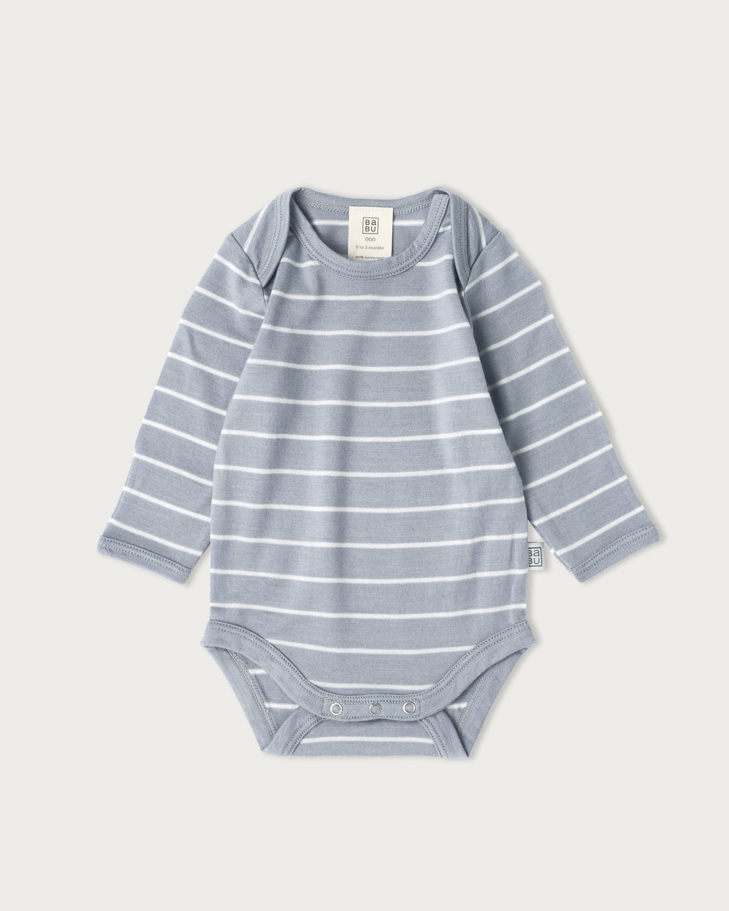 Merino Wool Baby Long-Sleeve Bodysuit - Striped