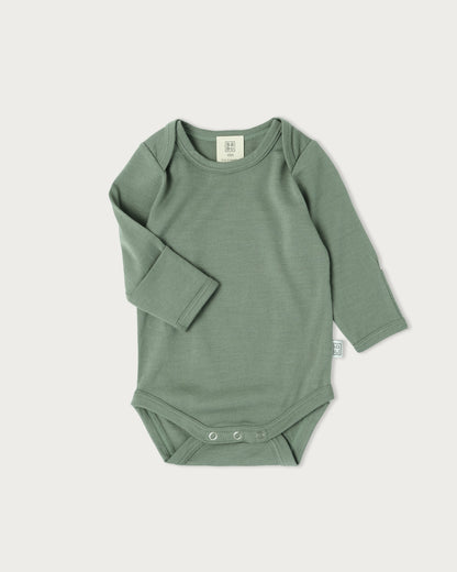 Merino Baby Long-sleeve Bodysuit I Denim Stripe