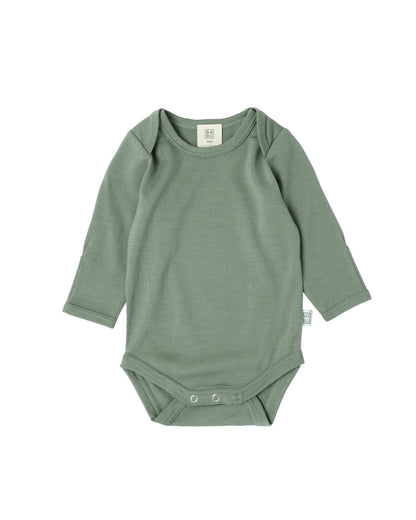 Merino Baby Long-sleeve Bodysuit I Denim Stripe