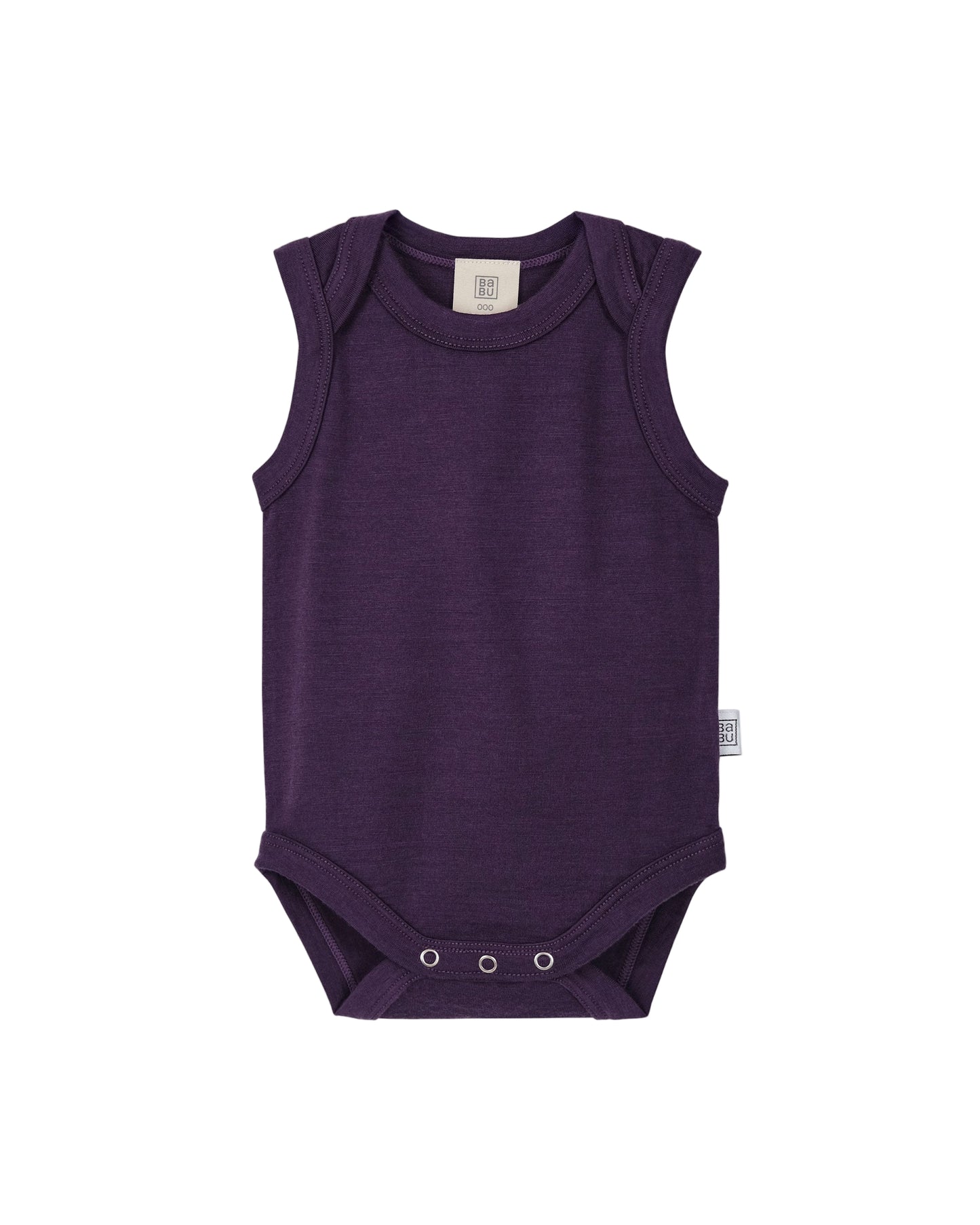 Babu Merino Baby Vest Bodysuit I Plum