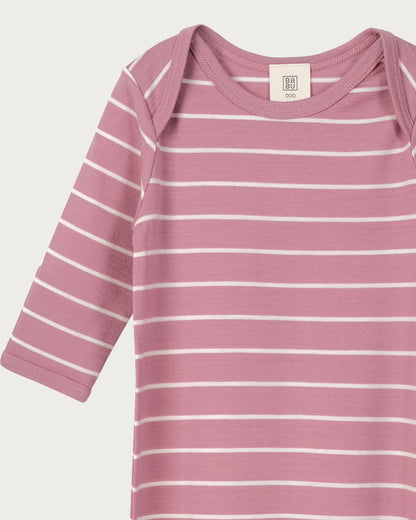Babu Merino Baby Bundler - Lavender Grey Stripe