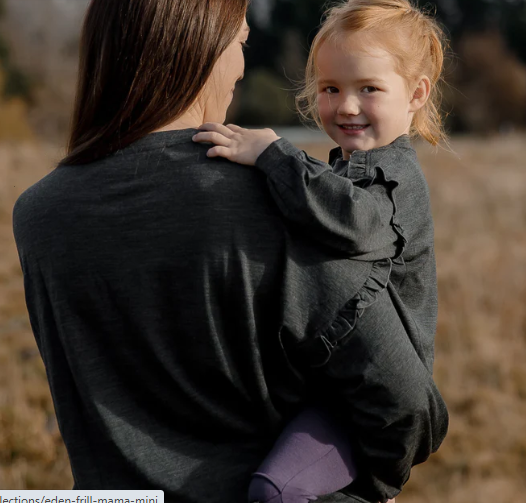 Merino 365 Womens Eden Frill Top I Slate Grey