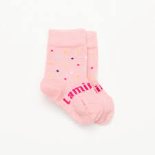 Merino Baby Socks - Pink with Sprinkles