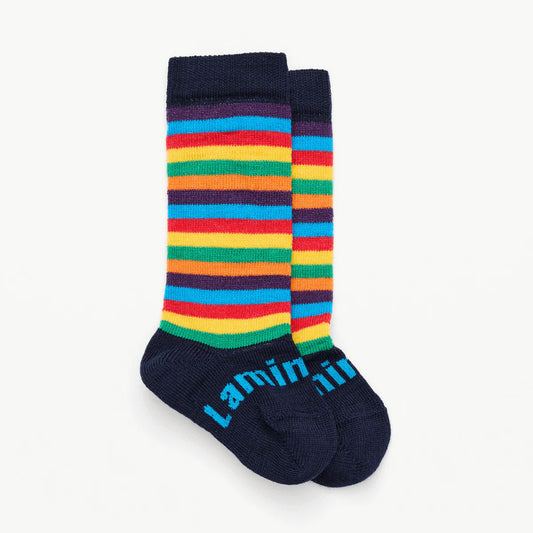 Merino Baby Knee-High Socks - Rainbow Pride Striped
