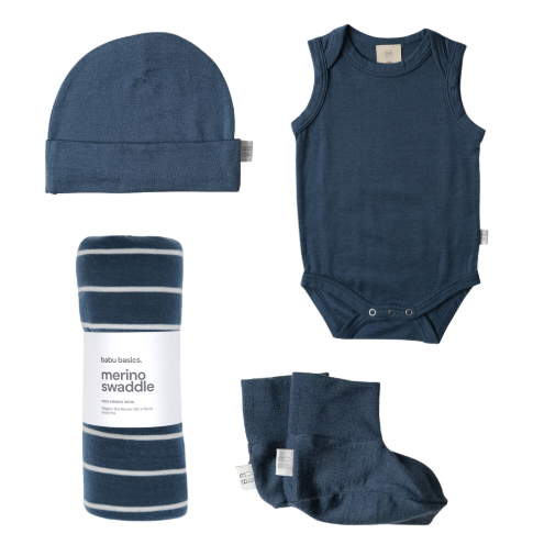 100% Merino Wool Baby Little Lamb Starter Set - Denim