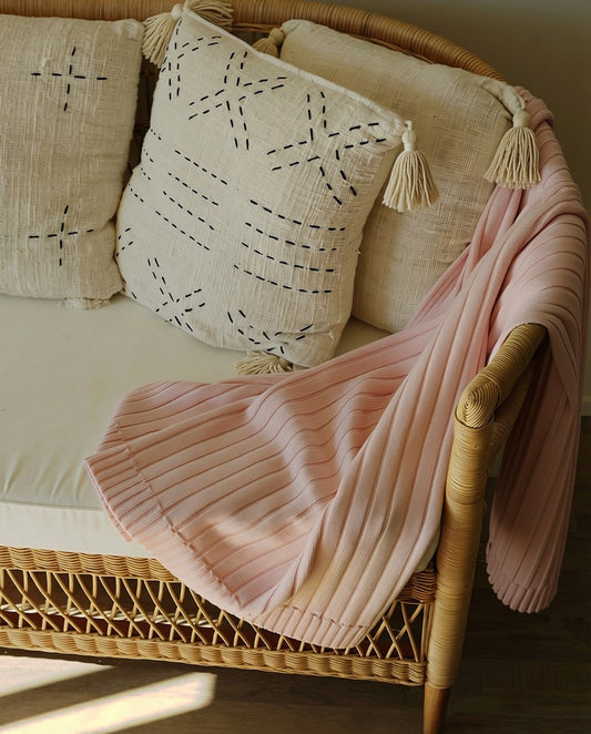 100% Merino Wool Ribbed Blanket