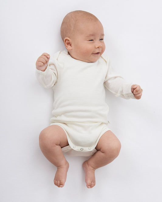 Merino Baby Long-sleeve Bodysuit - Plain