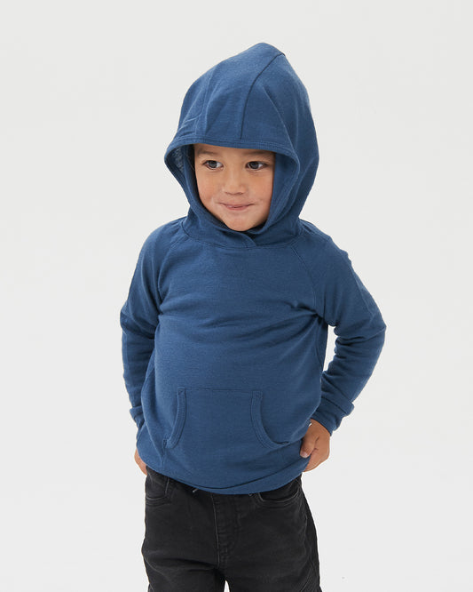 Merino Wool Kids Hoodie - Denim