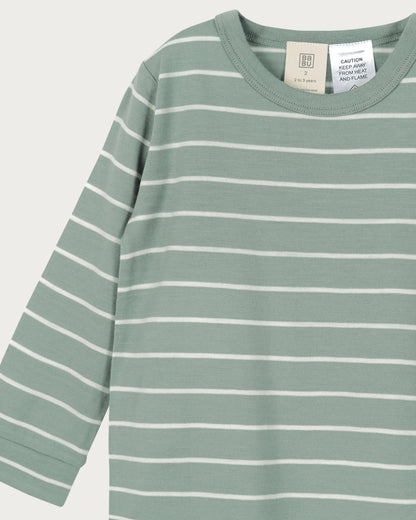 Babu Merino Kids Pyjama Set - Plum Stripe