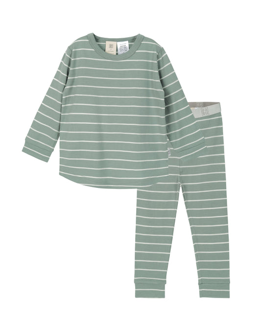Babu Merino PJ Set I Sage Stripe
