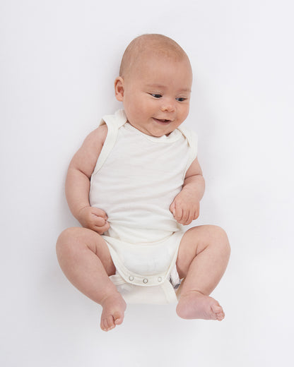 Merino Baby Vest Bodysuit - Plum