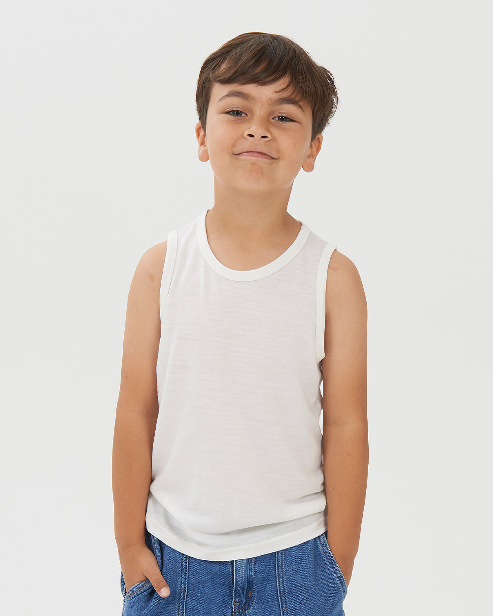 Babu Merino Kids Vest I Cream