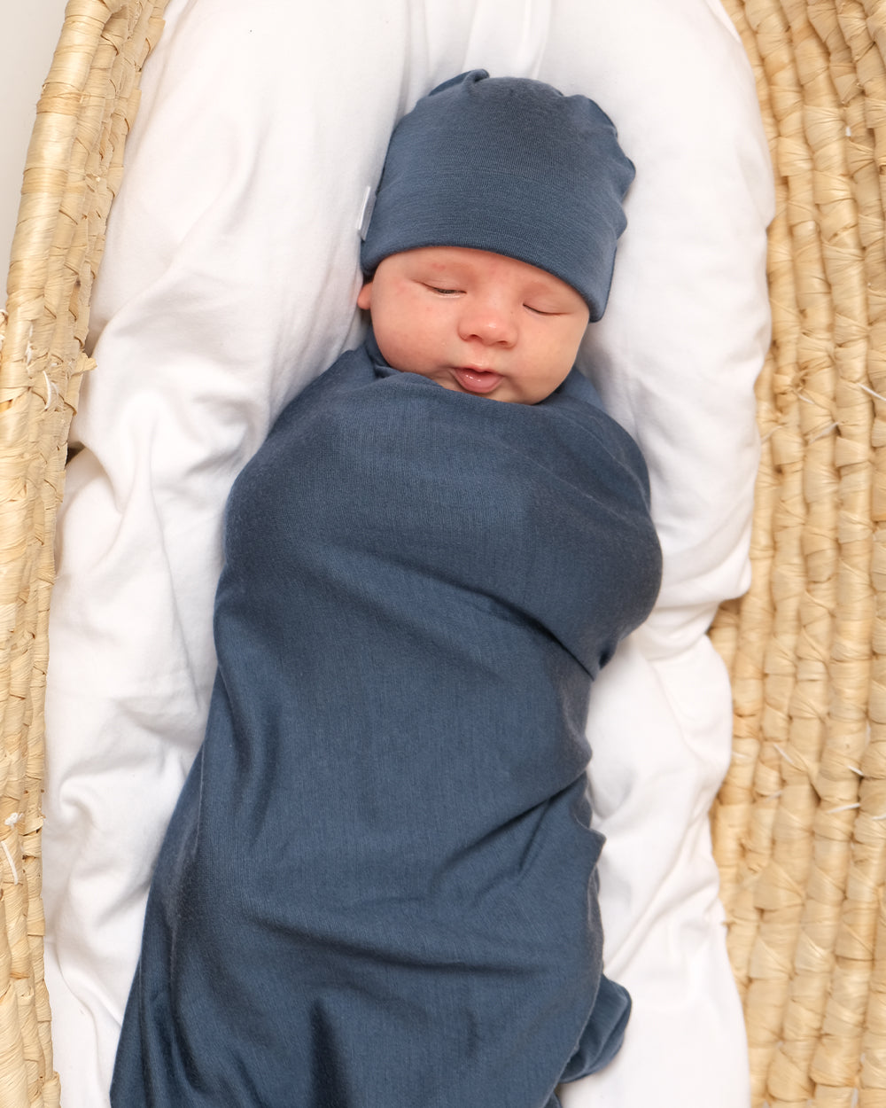 Babu Merino Swaddle Wrap Blanket I Blossom Stripe