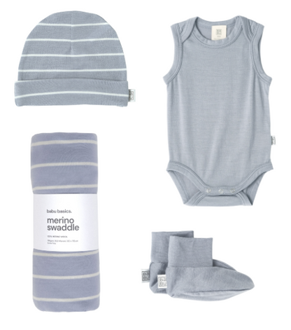 100% Merino Wool Baby Little Lamb Starter Set - Grey Lavender