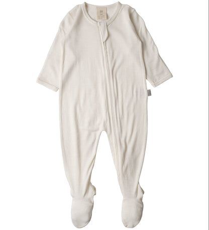 Merino Baby Onesie - Plum Stripe
