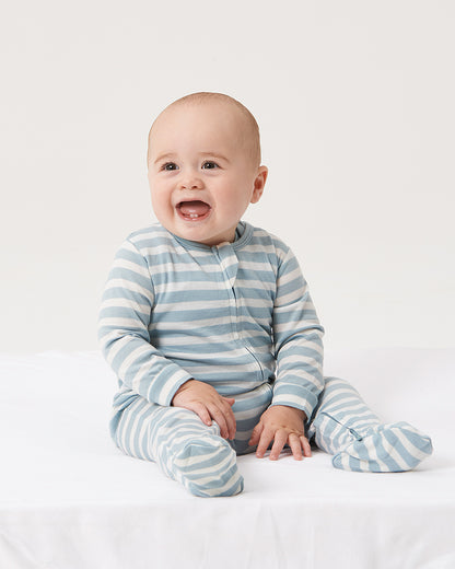 Merino Baby Onesie - Plum Stripe