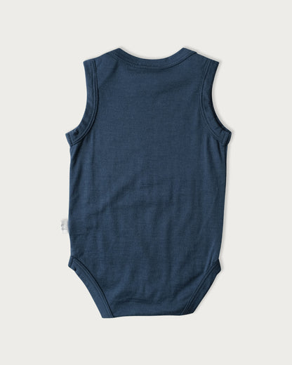 Merino Baby Vest Bodysuit - Sage