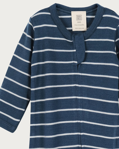 Merino Baby Onesie - Plum Stripe