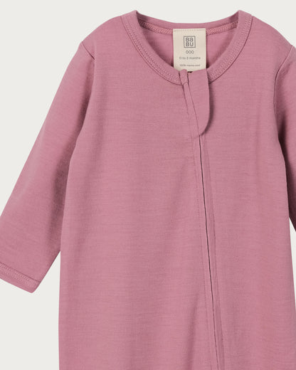 Baby Merino Footless Onesie - Blossom