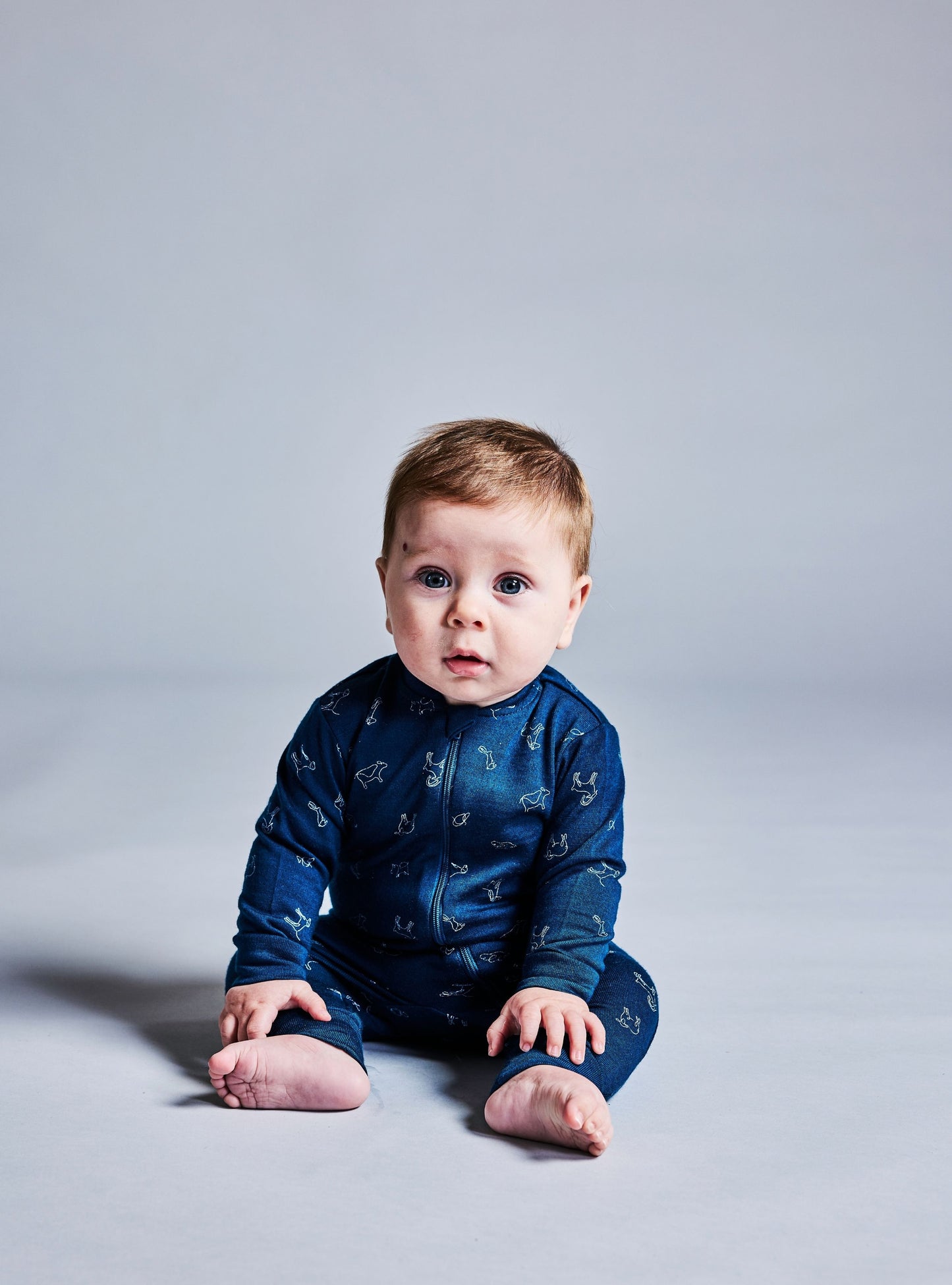 Baby Merino Footless Onesie - Pink with Tiger Print