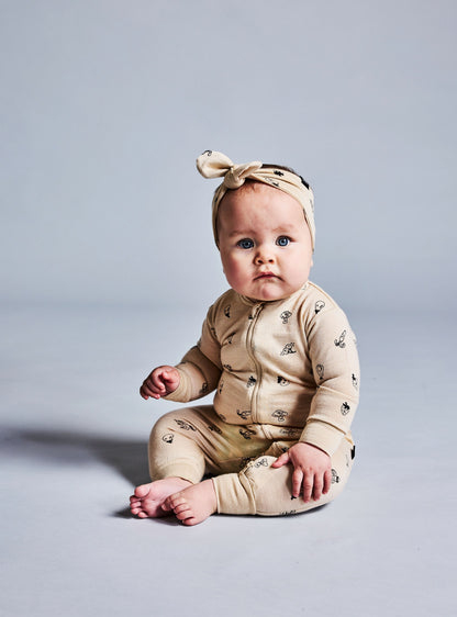 Merino Wool Baby Footless Onesie – Printed