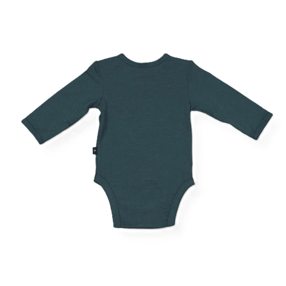Merino Wool Baby Long-Sleeve Bodysuit - Balsam Green