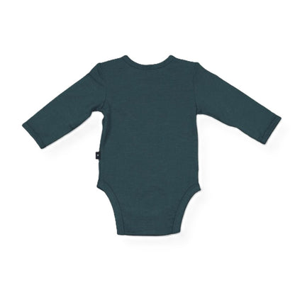 Merino Wool Baby Long-Sleeve Bodysuit - Balsam Green