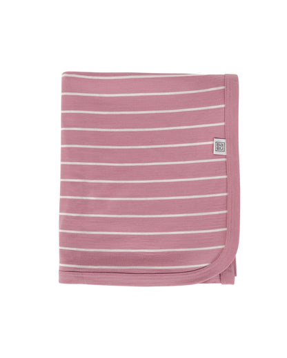 Babu Merino Swaddle Wrap Blanket I Blossom Stripe