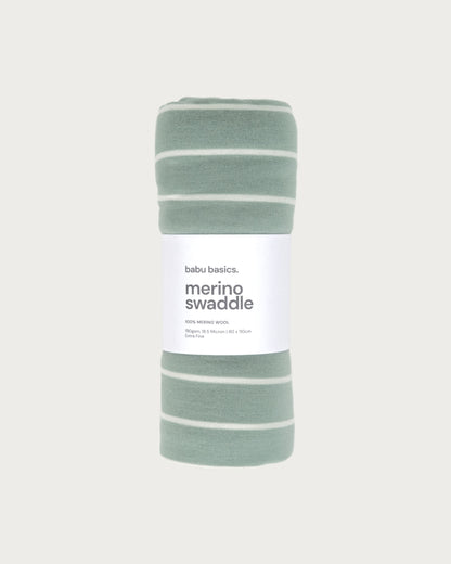 100% Merino Wool Baby Swaddle Wrap Blanket - Striped