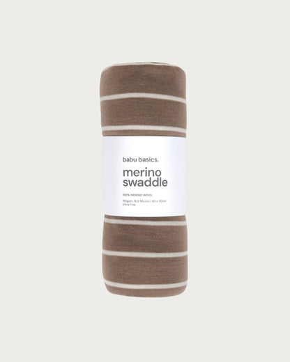 Babu Merino Swaddle Wrap Blanket I Blossom Stripe