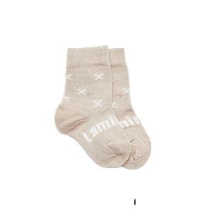 Merino Baby Socks - Cream with Oatmeal Stripe