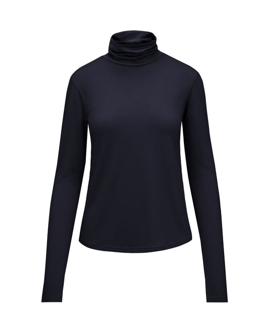 Smalls Merino Womens Roll-Neck Long-Sleeve Top I Black