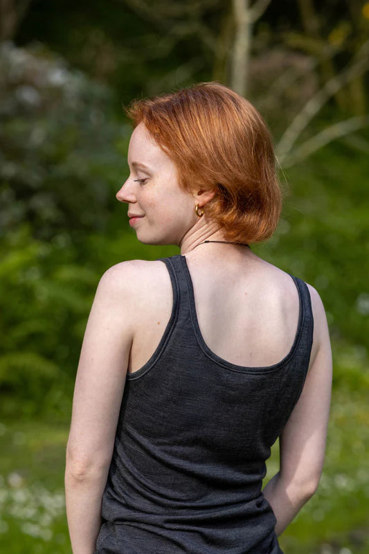 Women's Merino Wool Thermal Vest - Slate Grey