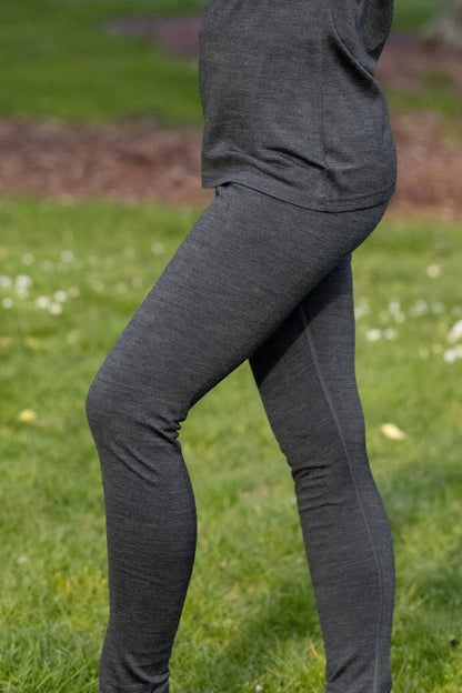 Women's Merino Wool Thermal Base Layer Leggings - Slate Grey